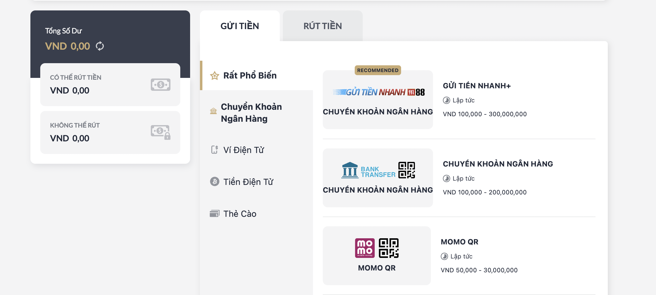Các bước nạp tiền M88 nhanh chuẩn nhất 2026